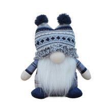 Ozmmyan Navidad Nuevo Muñeco Enano Barbudo de Tela Tejida Azul Muñeco Rodolfo Adornos Decorativos Ofertas Navideñas Liquidación