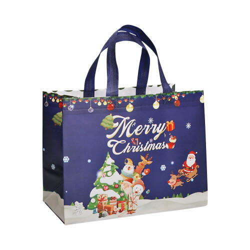 Sacolas de presente de Natal extragrandes genéricas, sacolas reutilizáveis com alça, sacolas de compras de Natal em tecido não tecido para as