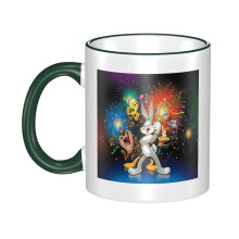 Looney Tunes 11 Oz Ceramic Mug, Dark Green, Cute Coffee Cup for Men & Women, Holiday Gift, Home Office Use - Compatible with Looney Tunes
