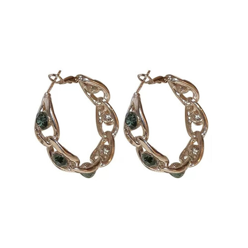 Hesroicy1Pair Ασημένια σκουλαρίκια κρίκοι μεγάλου κύκλου με βελόνα, γεωμετρικά ένθετα 1