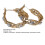 Hesroicy1Pair Ασημένια σκουλαρίκια κρίκοι μεγάλου κύκλου με βελόνα, γεωμετρικά ένθετα 7