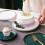 Ceramic Bread Box with Dome Cover, Cake Stand & Serving Plates, Multi-Purpose Countertop Bread Bin for Kitchen 5