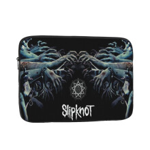 Slipknot laptoptas, schokbestendige beschermhoes voor notebooks met accessoirevak, draagtas, 10 12 13 15 17 inch, zwart