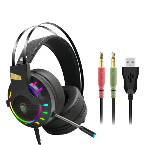 Cuffie da gioco lulshou Cuffie stereo da gioco over-ear da 3,5 mm con microfono per N-