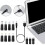 Câble d'alimentation USB vers CC 11 en 1, avec 8 adaptateurs de connecteur interchangeables 4
