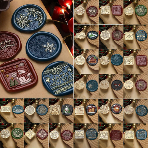 Σφραγίδες κεριού με νιφάδα χιονιού Zriyin για χριστουγεννιάτικο δέντρο, ρετρό vintage, 1