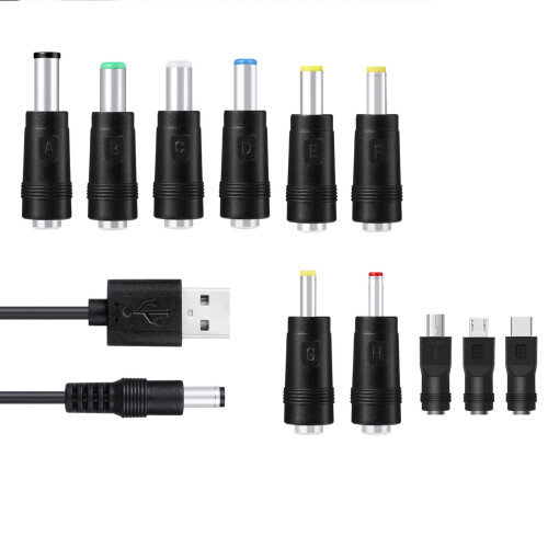 Câble d'alimentation USB vers CC 11 en 1, avec 8 adaptateurs de connecteur interchangeables 1