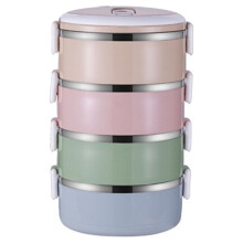 XIUH Stapelbare Bento Box met 14 vakken, lekvrije lunchbox voor volwassenen, geschikt voor de magnetron, inclusief lepel (willekeurige kleur)
