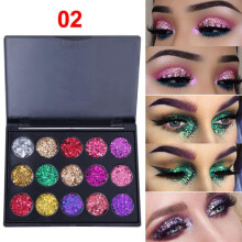 15 Color Glitter Eyeshadow Palette Pigmented Shimmer Eye Makeup for Party and Daily Looks