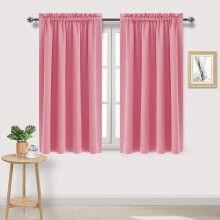Blackout Curtains Panels for Bedroom - Thermal Insulated Rod Pocket Window Drapes (2 Panels, 42x63 in, Pink)