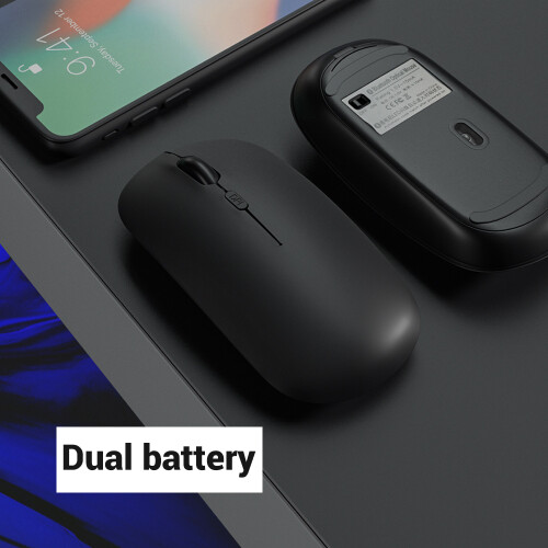 Επαναφορτιζόμενο ασύρματο ποντίκι Bluetooth, φορητά αθόρυβα εργονομικά ποντίκια για
