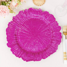 Plátaí Luchtaire Plaisteacha Aicrileach Babhta Fuchsia Efavormart6Pacáiste, Plátaí Luchtaire Dinnéir13"