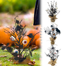 Jacenvly New Black Halloween Tree - Sztuczna, Straszna Dekoracja Stołu, Symulowane Drzewo na Halloween
