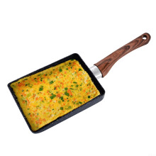 Japanese Omelette Pan NonStick Rectangle Tamagoyaki Frying Pan with Wooden Handle for Induction and Gas