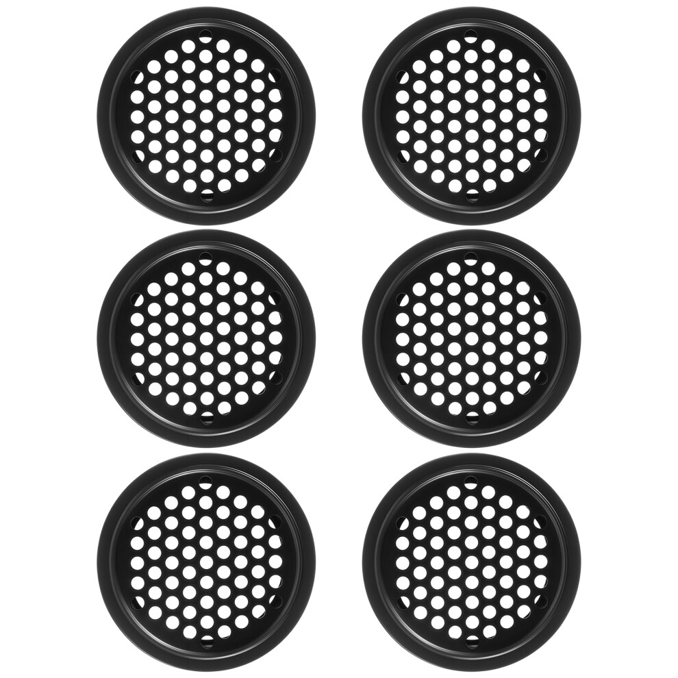 6 Pcs Stainless Steel Round Vent Covers 2 Inch Black Louvered Soffit Airflow Mesh For Bathroom Cabinet Wardrobe 9365369032460