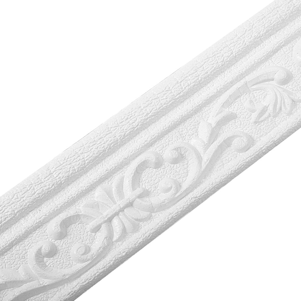 5 Rolls White Peel And Stick Wall Trim Waterproof Impact Resistant Flexible Pvc Baseboard Molding 9450606508041
