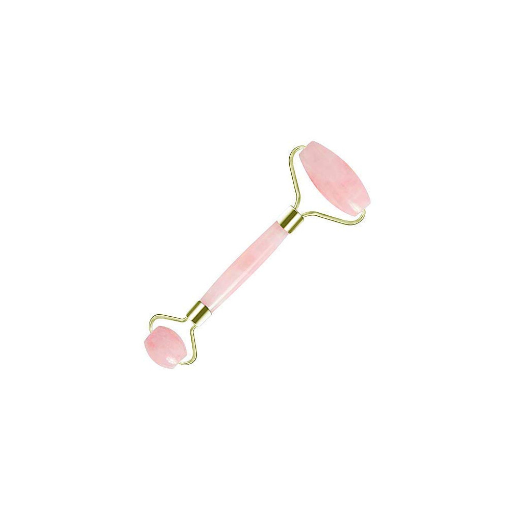 Rose Quartz Face Roller for AntiAging and Puffiness, DualEnded Facial Sculpting Massage Tool