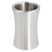 DEWIN Wine Bucket,2L Capacity Silver Slim Shape Contemporary Style Double Stainless Steel Wine Bottle Cooler Chiller for Bar