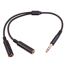 6,35-mm-Klinkenstecker auf 2 Klinkenbuchse Audio-Adapterkabel, 6,35-mm-Klinkenstecker, Dual-Y-Splitter-Stereokabel