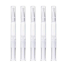 5pcs 3ml Empty Lip Gloss Twist Pen with Brush for Nail Oil, Transparent Cosmetic Applicator Tube