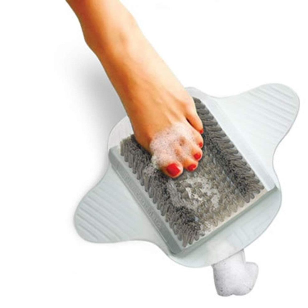 Foot Scrubber with Suction Cup for Shower, Hands Exfoliating Foot Brush for Dead Skin Removal (Gray)