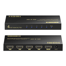 4K HDMI Splitter 1 in 4 Out, Ultra HD 60Hz MultiScreen Sync for TVs Xbox PS4 Roku BluRay