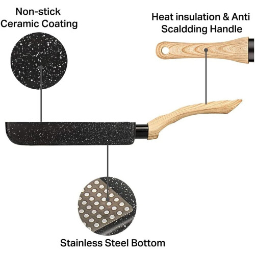 Non Stick Frying Pan with Scratch Resistant Coating for Omelette and Eggs, Cool Touch Handle 2