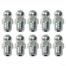 10Pcs M6x1.00 Straight Thread Zinc Plated Grease Nipples for Industrial Lubrication Tools