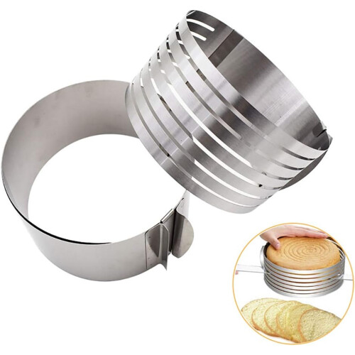 Adjustable Stainless Steel Cake Ring 1620cm Layer Slicing Mousse Mold RustResistant Design 1