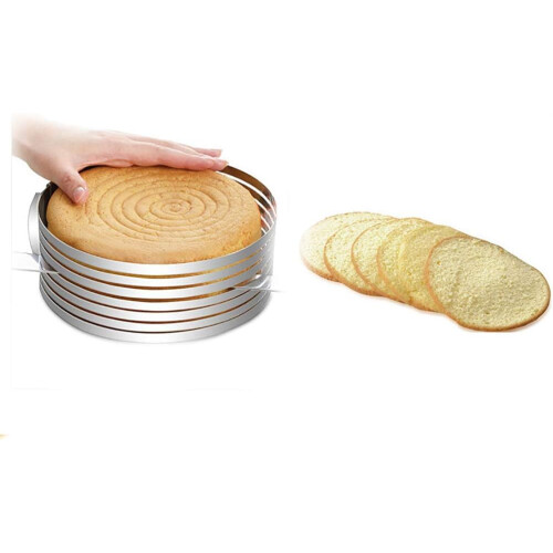 Adjustable Stainless Steel Cake Ring 1620cm Layer Slicing Mousse Mold RustResistant Design 2
