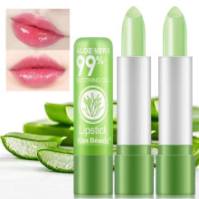2 Pack Aloe Vera Lipstick ColorChanging Long Lasting Waterproof Moisturizing Lip Balm