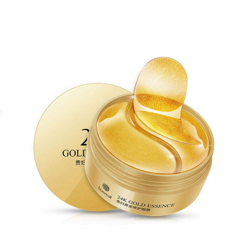 Gold/Dark 24K Under Eye Patches With Collagen And Hyaluronic Acid For Circles Puffiness Wrinkles 60Pcs