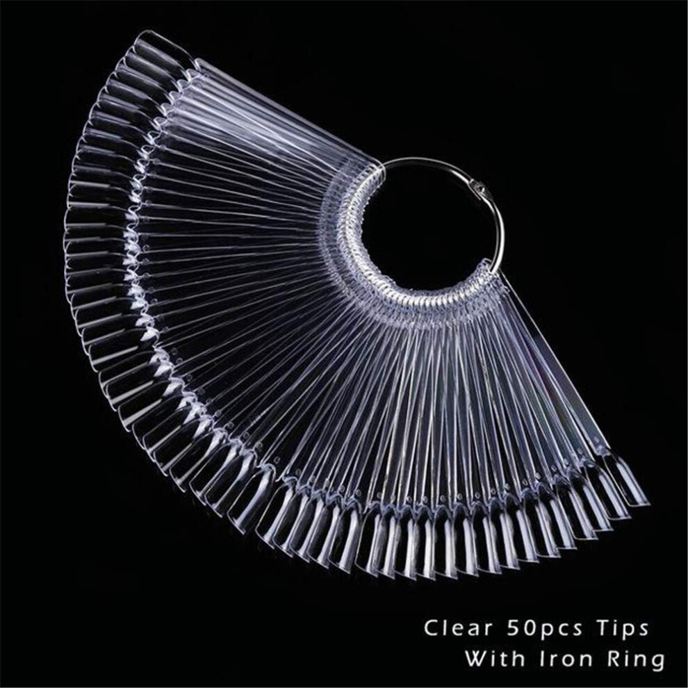 Fake Nails Transparent Full Nail Tips Clear Plastic False Nails for Nail Art Display Set
