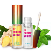 Lip Plumper Gloss Set with Ginger Mint Serum and Balm, Instant Plumping Day Night Dual Formula
