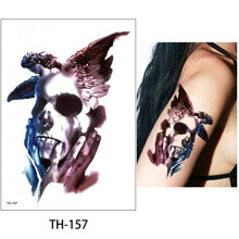 Temporary Tattoos Waterproof Skull and Emoji 3D Fake Tattoo Stickers Colorful for Women and Men 4pcs