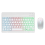 Kit com teclado e mouse sem fio de 10 polegadas com retroiluminação RGB, recarregável e Bluetooth, branco. 1