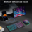 Kit com teclado e mouse sem fio de 10 polegadas com retroiluminação RGB, recarregável e Bluetooth, branco. 6
