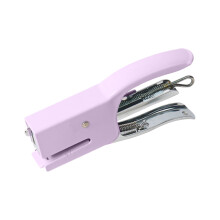 Macaronkleurige metalen nietmachine met handgreep, 10 gauge, arbeidsbesparende nietmachine, kleine kantoornietmachine, wordt geleverd met een doos