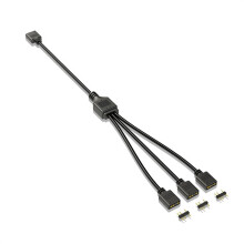 5V3-pinners forlengelseskabel for hovedkort fra datamaskin, 1 hub-kabeltilkobling, forlengelse ARGB-splitter, svart
