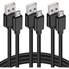 Micro-USB-kabel, universele set van 3 stuks, 1,8 meter lange Android-oplaadkabel, snelsynchronisatie-oplaadkabel en micro-USB-datakabel