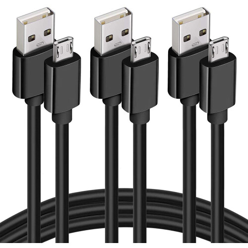 Καλώδιο Micro USB, καλώδιο φορτιστή Android UniversalPack3Pack6ft Long, καλώδιο φορτιστή