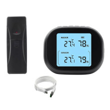 Drahtloses digitales Thermometer, Wetterstation, Wettervorhersage, Innen- und Außentemperatur-/Luftfeuchtigkeitsmesser mit LCD-Bildschirm, 1:1