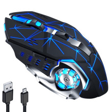 ZOUYUE Trådløs Gamingmus med Knapper på Siden Genopladelig Computermus med Lys