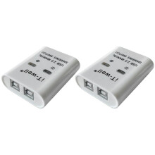 2X USB-tulostimenjakolaite, 2in1out-tulostimenjakolaite, 2-porttinen manuaalinen KVM-kytkentäjakaja, valkoinen