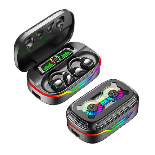 Ασύρματα ακουστικά Bluetooth TWS DX11 με κλιπ, πολύχρωμα ακουστικά LED που μπορούν να