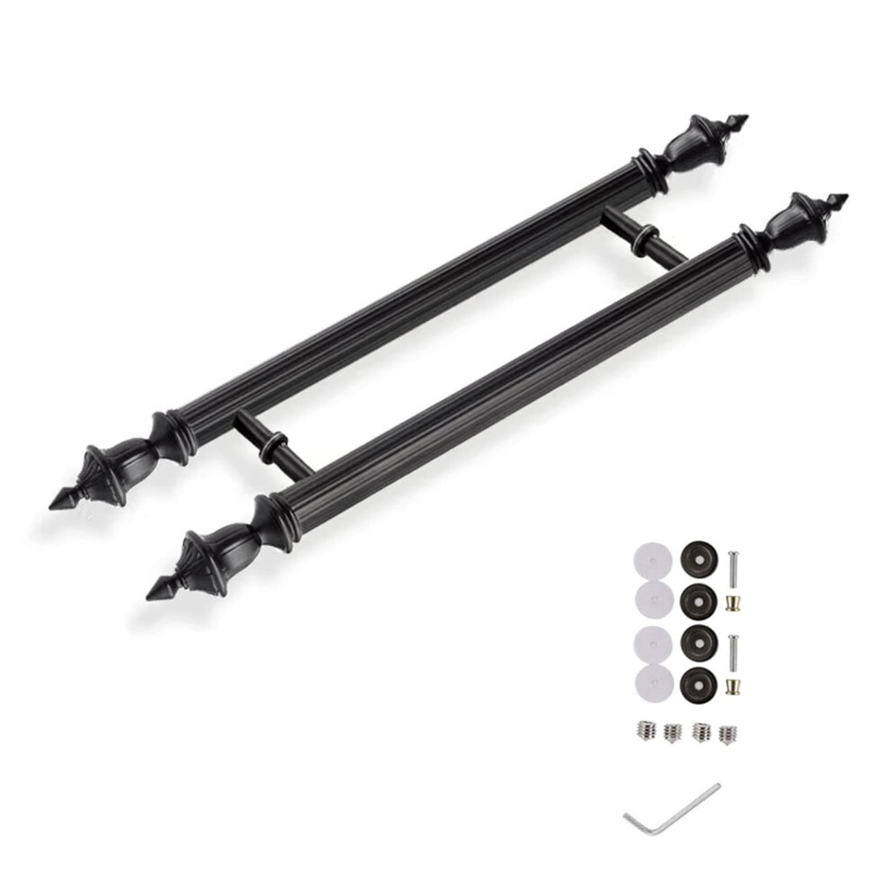 Barn Door Handle Set Heavy Duty Black Gold 47.2 Inch Dualsided Weatherproof Sliding Door Pull 9450606510891