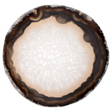 Posavasos de ágata con borde negro, pieza de paisaje, campanilla de viento, adornos decorativos, posavasos de geoda, personalidad para el hogar, fino