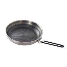 Outdoor-Wokpfanne aus Edelstahl mit Wabenmuster, antihaftbeschichtet, für Camping, Grillen, Induktionsherde und Gasherde, faltbar
