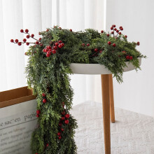 Julrabatter! Avtoify Gröna vinrankor Nordisk eldstadsdekoration, Konstgjord taklampa, Kompatibel med Thanksgiving-dekorationer i hemmet