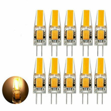 10 Stück G4LED-Lampen, 6 W, warmweiß, dimmbar, COB-Sockel, AC/DC 12 V